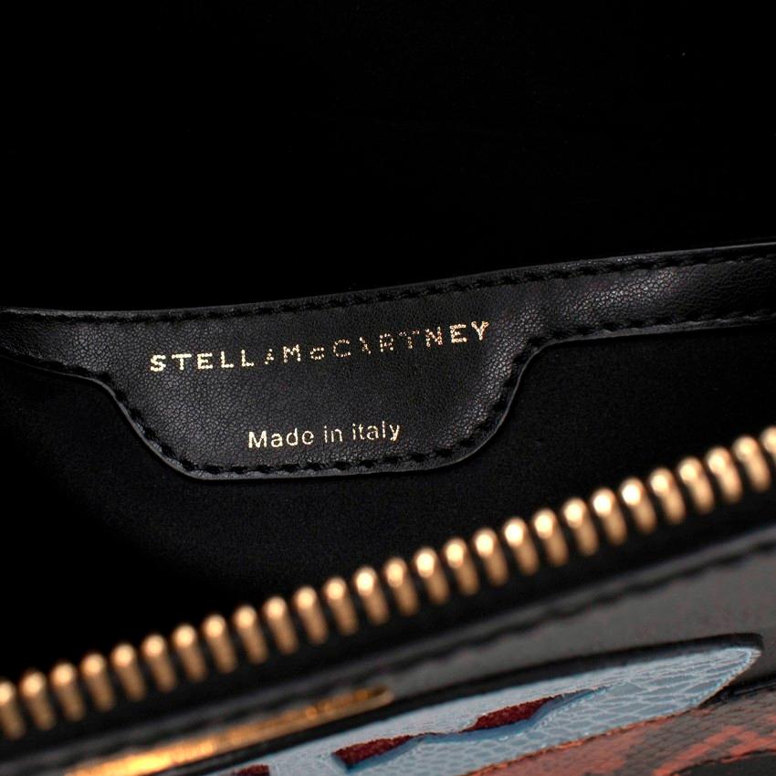 Stella McCartney Black Vegan Leather Superhero Applique Zip Clutch 2