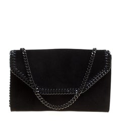 Stella McCartney Black Velvet Falabella Shoulder Bag