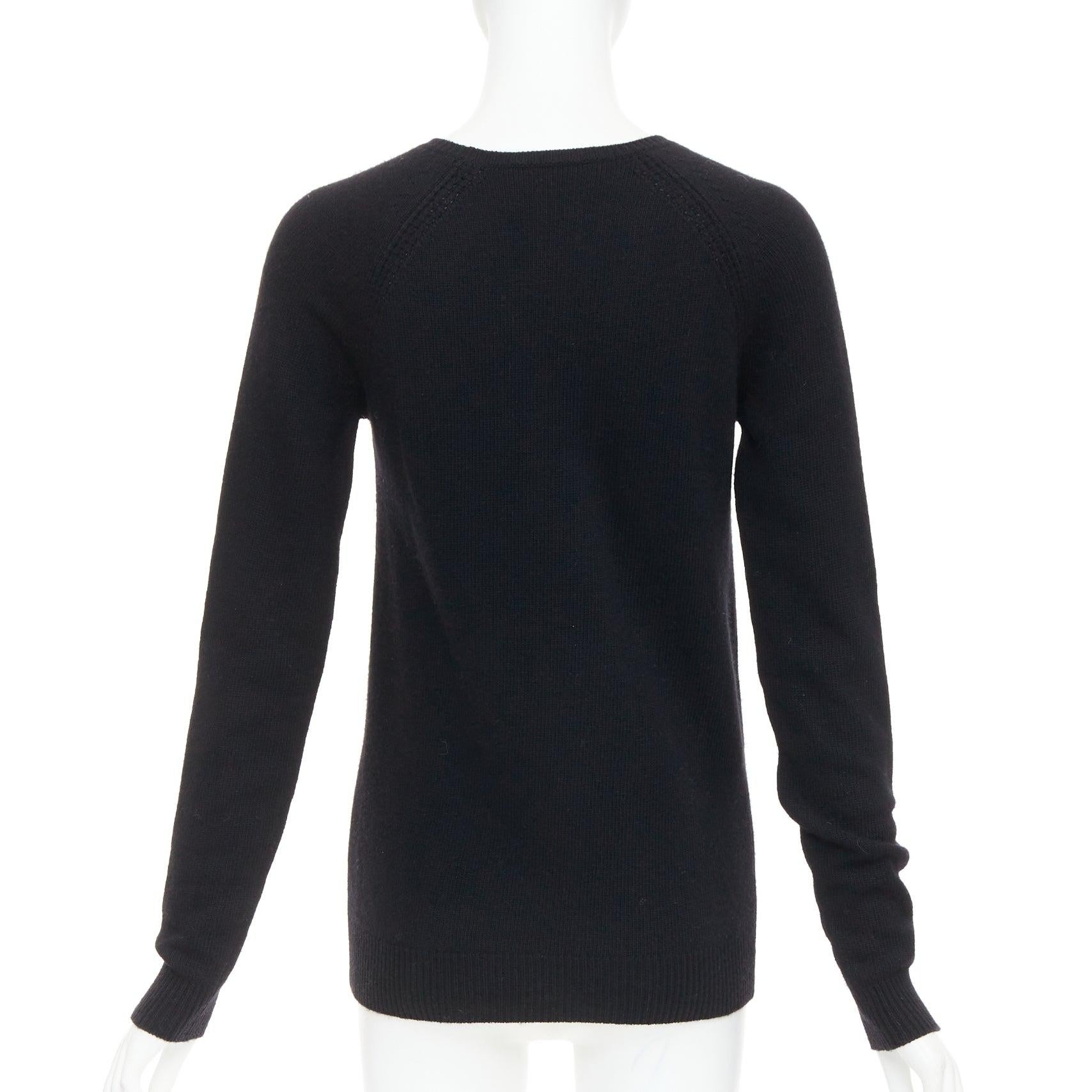 STELLA MCCARTNEY schwarzer Raglan-Pullover aus Schurwolle und Kaschmir IT34 XXS Damen im Angebot