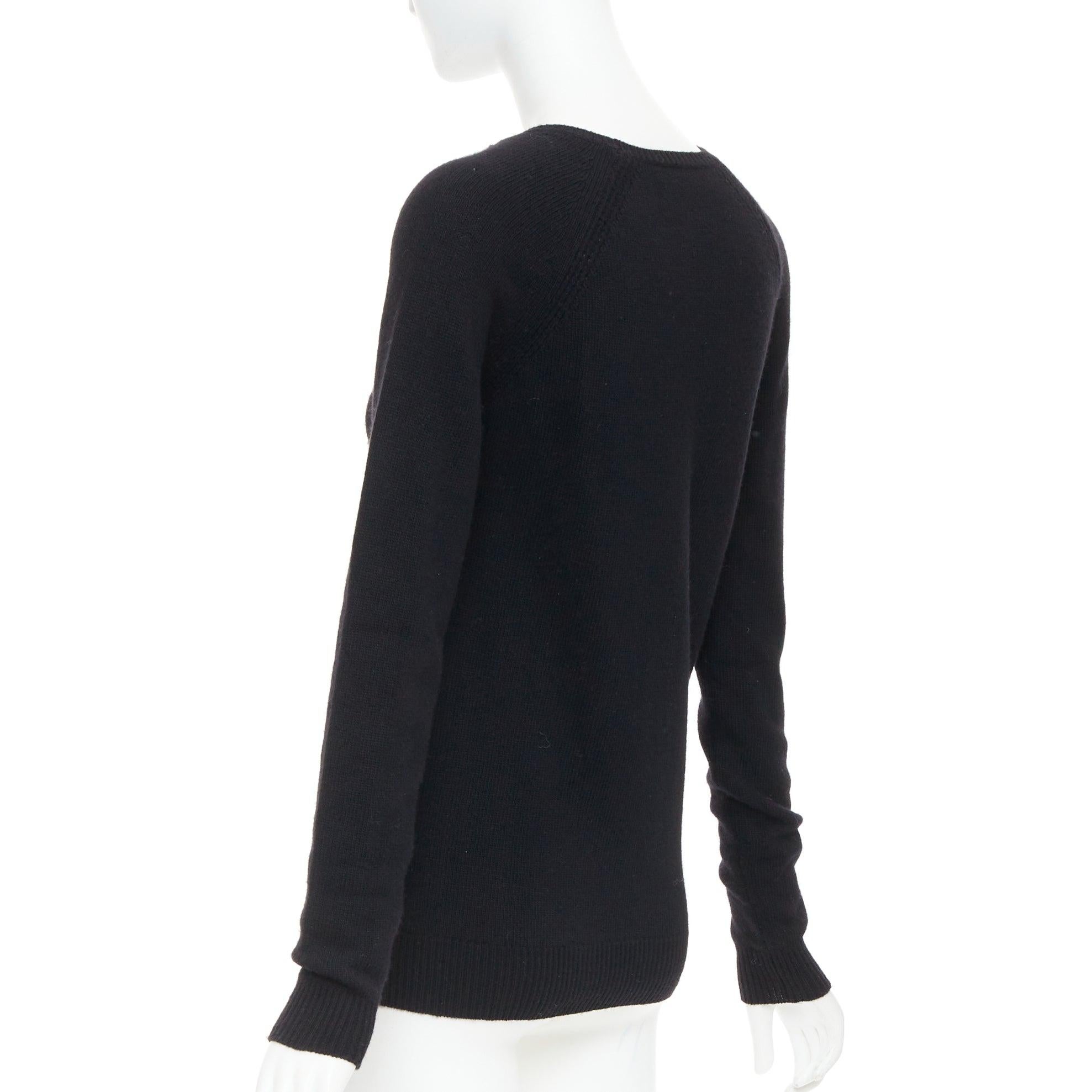 STELLA MCCARTNEY schwarzer Raglan-Pullover aus Schurwolle und Kaschmir IT34 XXS im Angebot 1