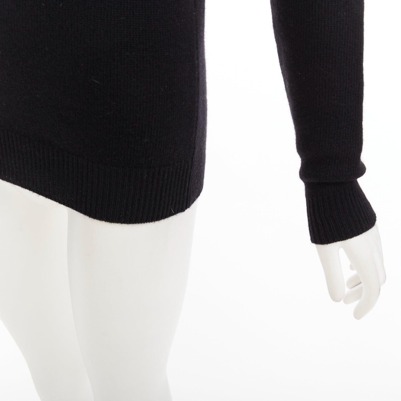 STELLA MCCARTNEY schwarzer Raglan-Pullover aus Schurwolle und Kaschmir IT34 XXS im Angebot 2