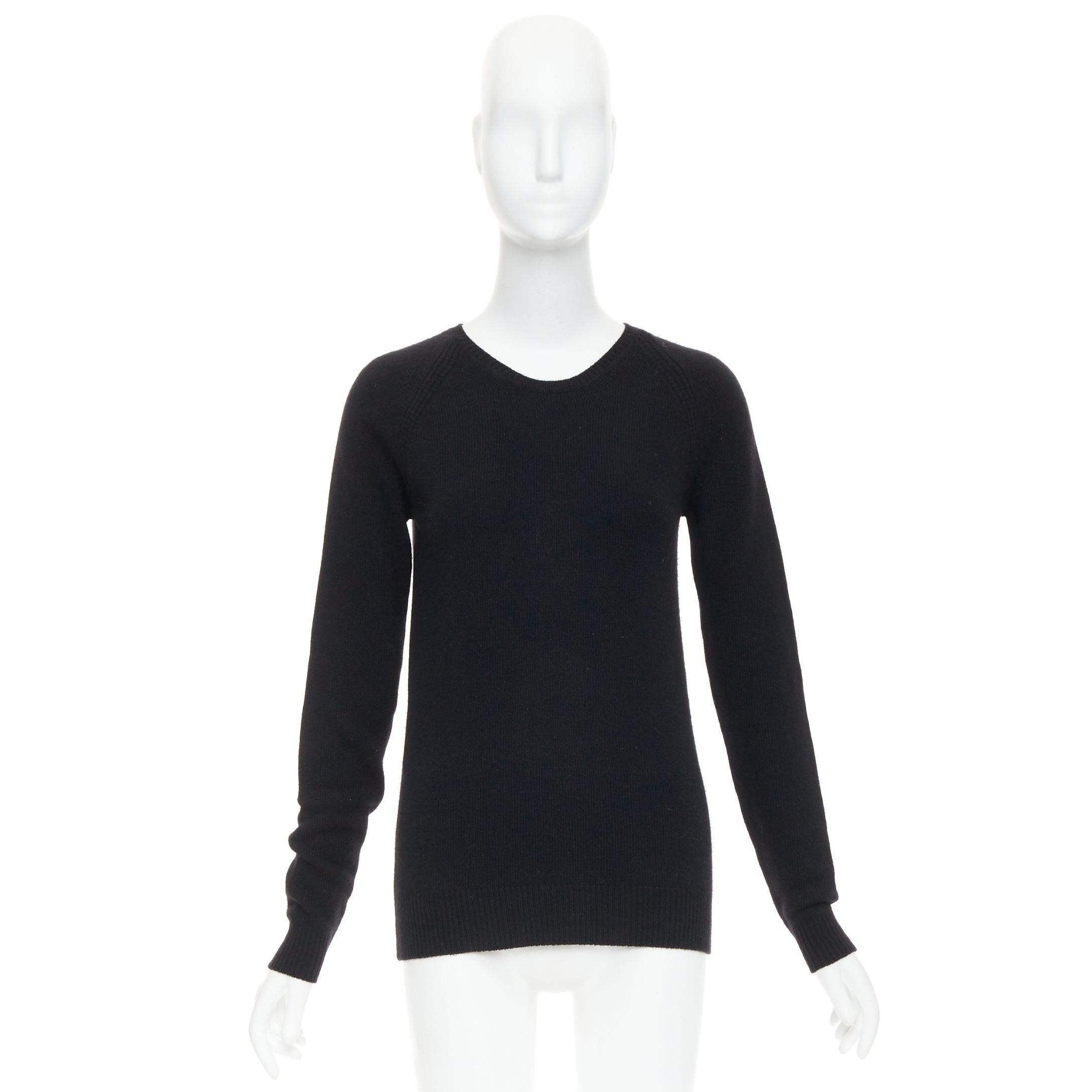 STELLA MCCARTNEY schwarzer Raglan-Pullover aus Schurwolle und Kaschmir IT34 XXS im Angebot 4