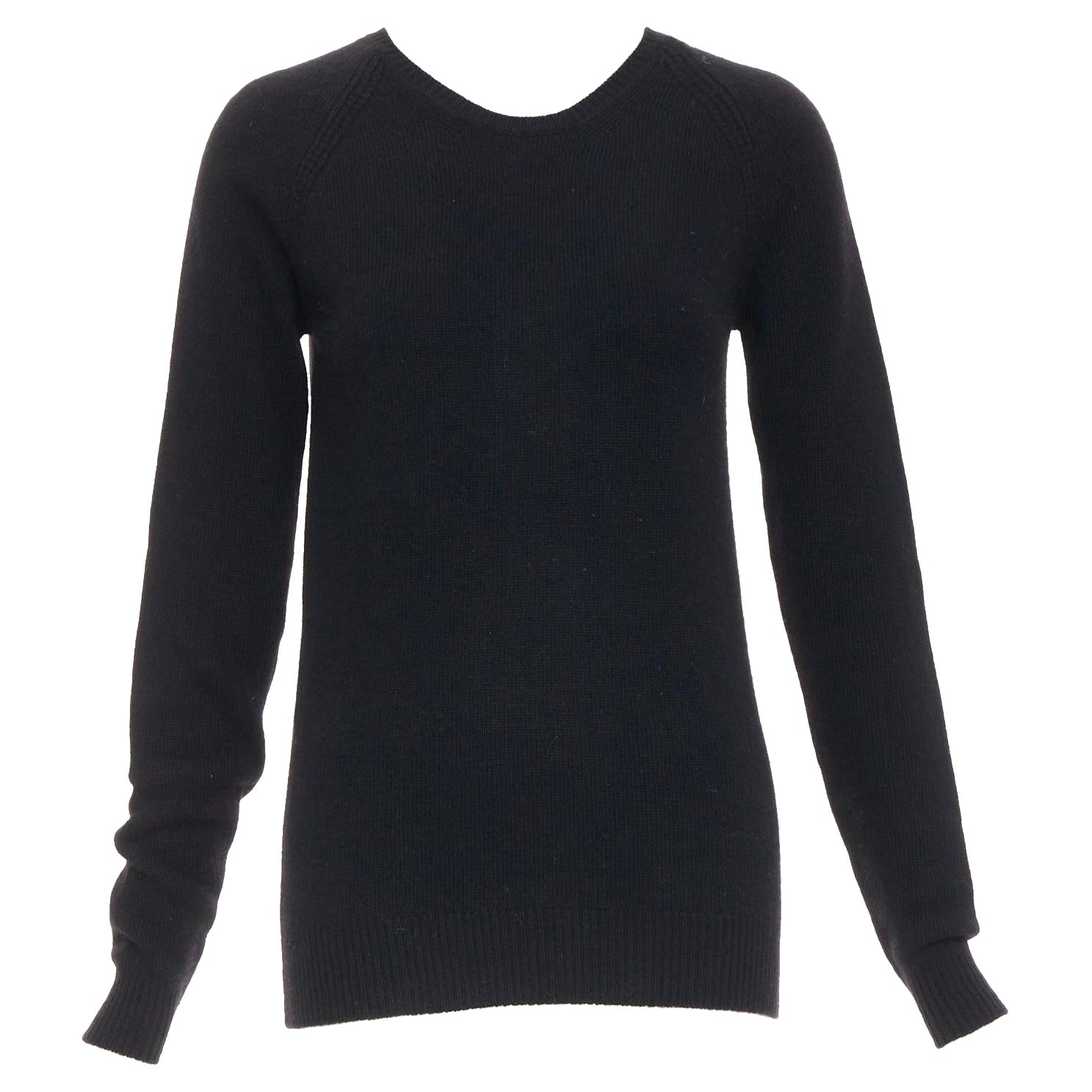STELLA MCCARTNEY schwarzer Raglan-Pullover aus Schurwolle und Kaschmir IT34 XXS