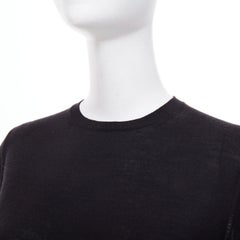 STELLA MCCARTNEY black virgin wool silk long sleeve crew neck sweater IT 34 XXS