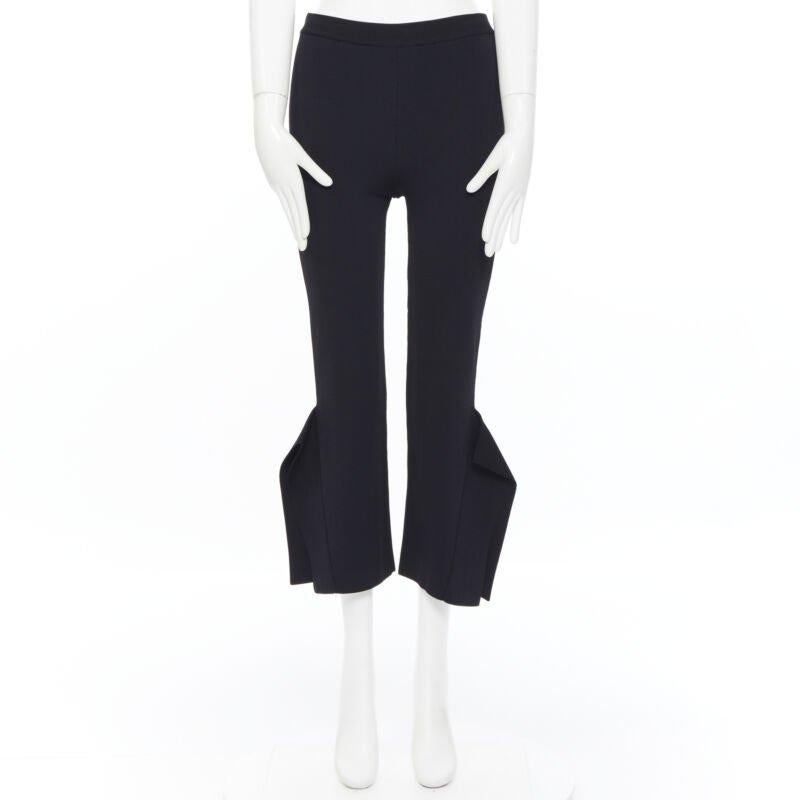 Nero STELLA MCCARTNEY pantaloni neri in misto viscosa con orlo svasato ed elasticizzati FR34 in vendita