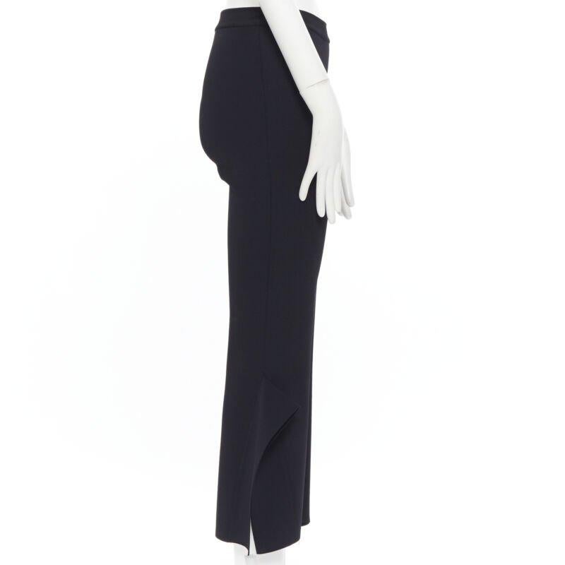 Donna STELLA MCCARTNEY pantaloni neri in misto viscosa con orlo svasato ed elasticizzati FR34 in vendita