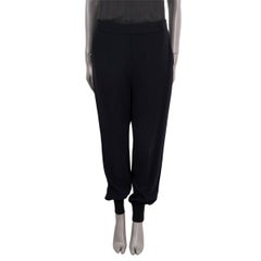 STELLA MCCARTNEY black viscose JULIA HIGH WAISTED TAPERE Jogger Pants 46 XL