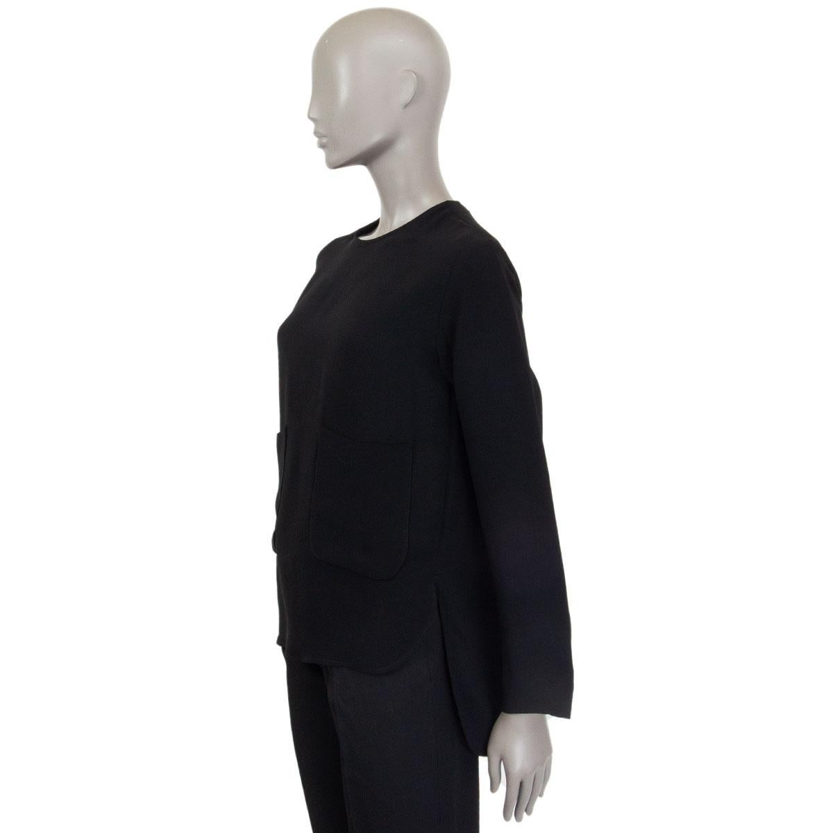 STELLA MCCARTNEY schwarzes langärmeliges Viskosehemd mit POCKET-Bluse, 38 XS (Schwarz) im Angebot