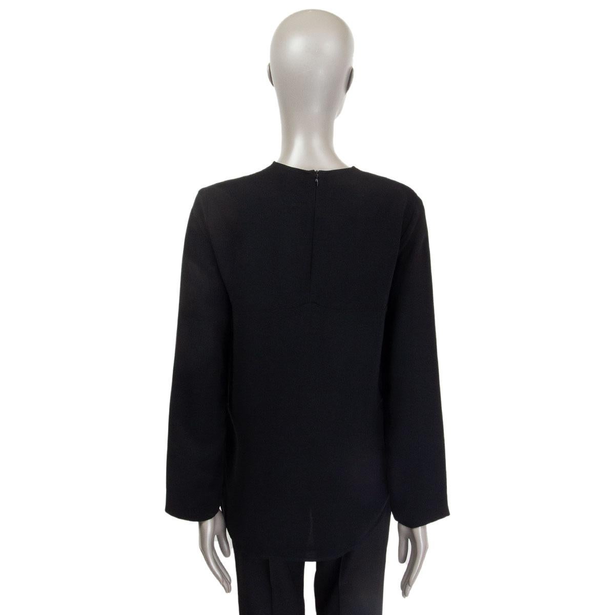 Black STELLA MCCARTNEY black viscose Long Sleeve POCKET Blouse Shirt 38 XS For Sale