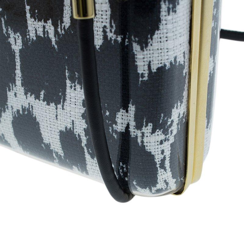 Stella McCartney Black/White Plexy Fabric Felicity Box Clutch 2