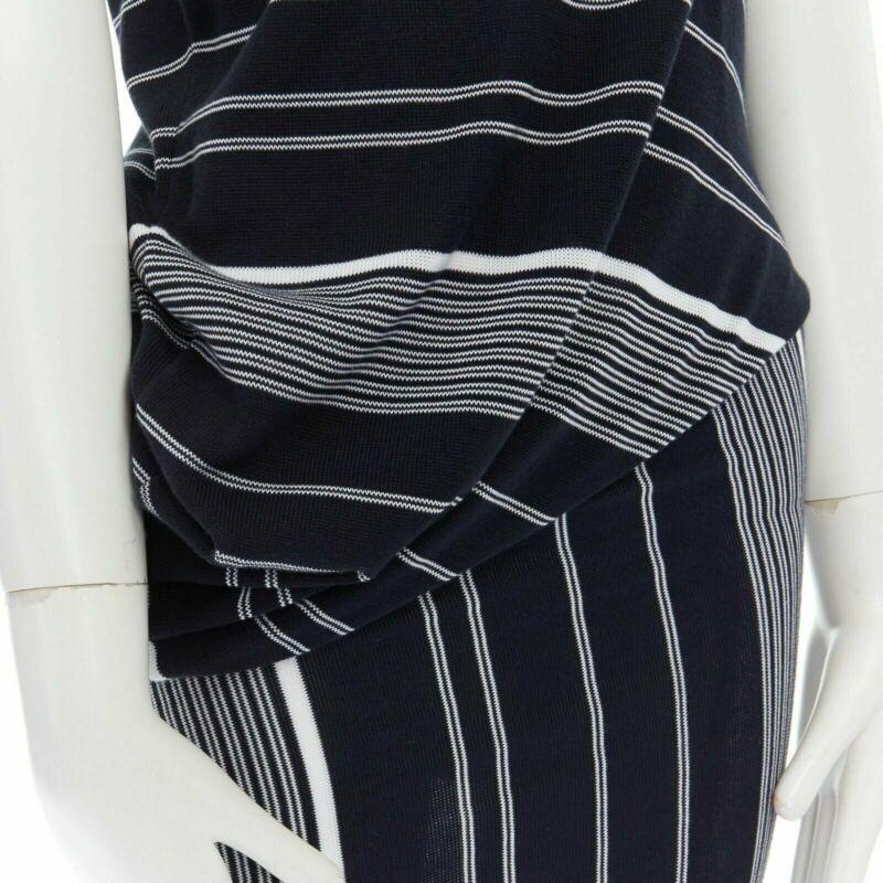 STELLA MCCARTNEY black white stripe knit draped waist stretch dress IT38 XS
Reference: TGAS/A02514
Brand: Stella McCartney
Designer: Stella McCartney
Material: Cotton
Color: Black
Pattern: Striped
Extra Details: 100% cotton. Black and stripe.