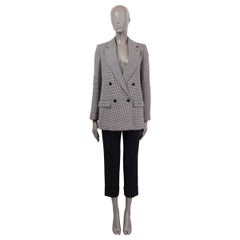 STELLA MCCARTNEY black white wool HOUNDSTOOTH DOUBLE BREASTED Blazer Jacket 38 S