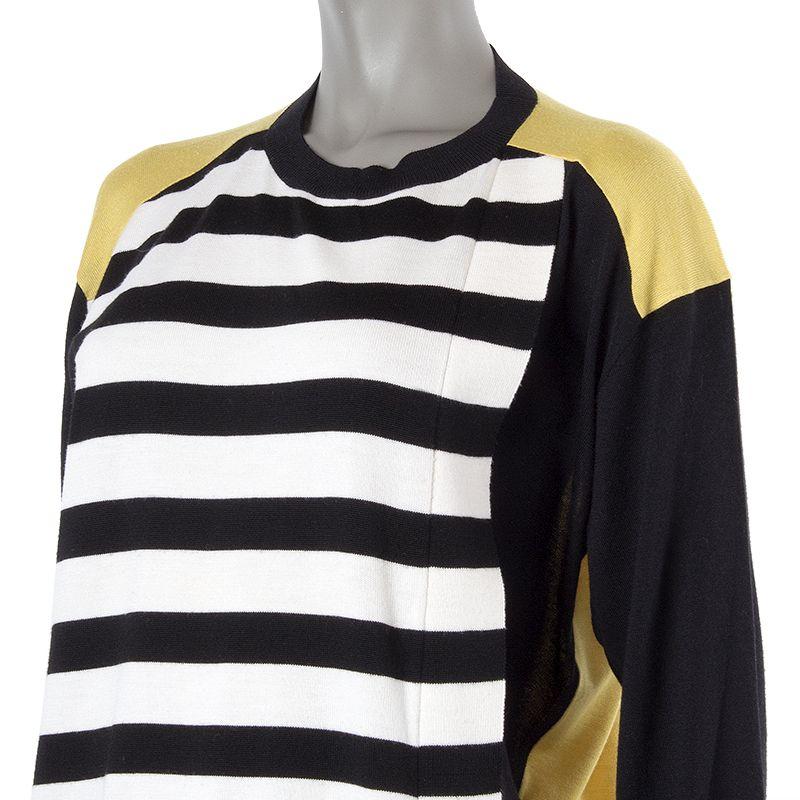 black and white striped crewneck