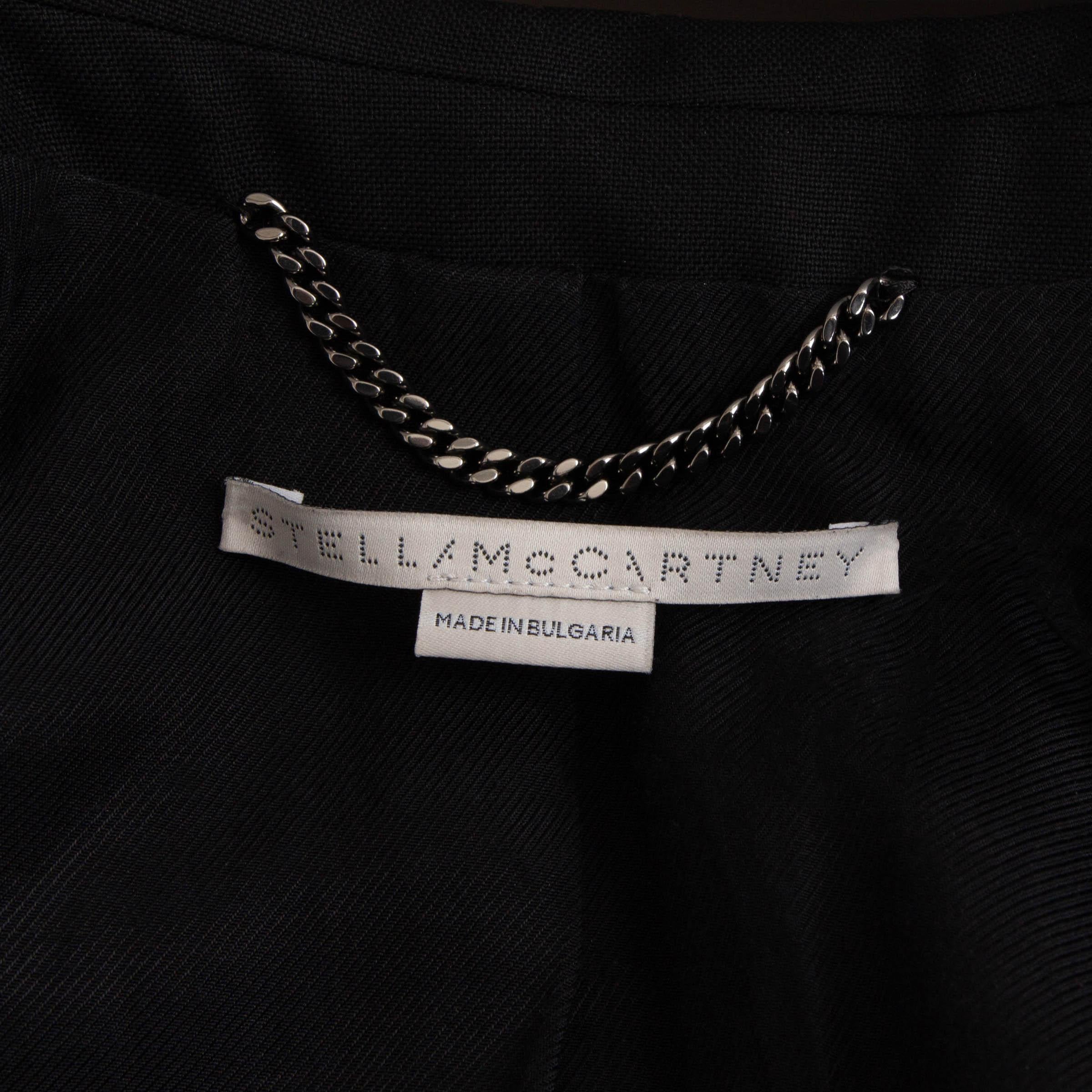 STELLA MCCARTNEY black wool 2024 OVERSIZED Blazer Jacket 42 M For Sale 1