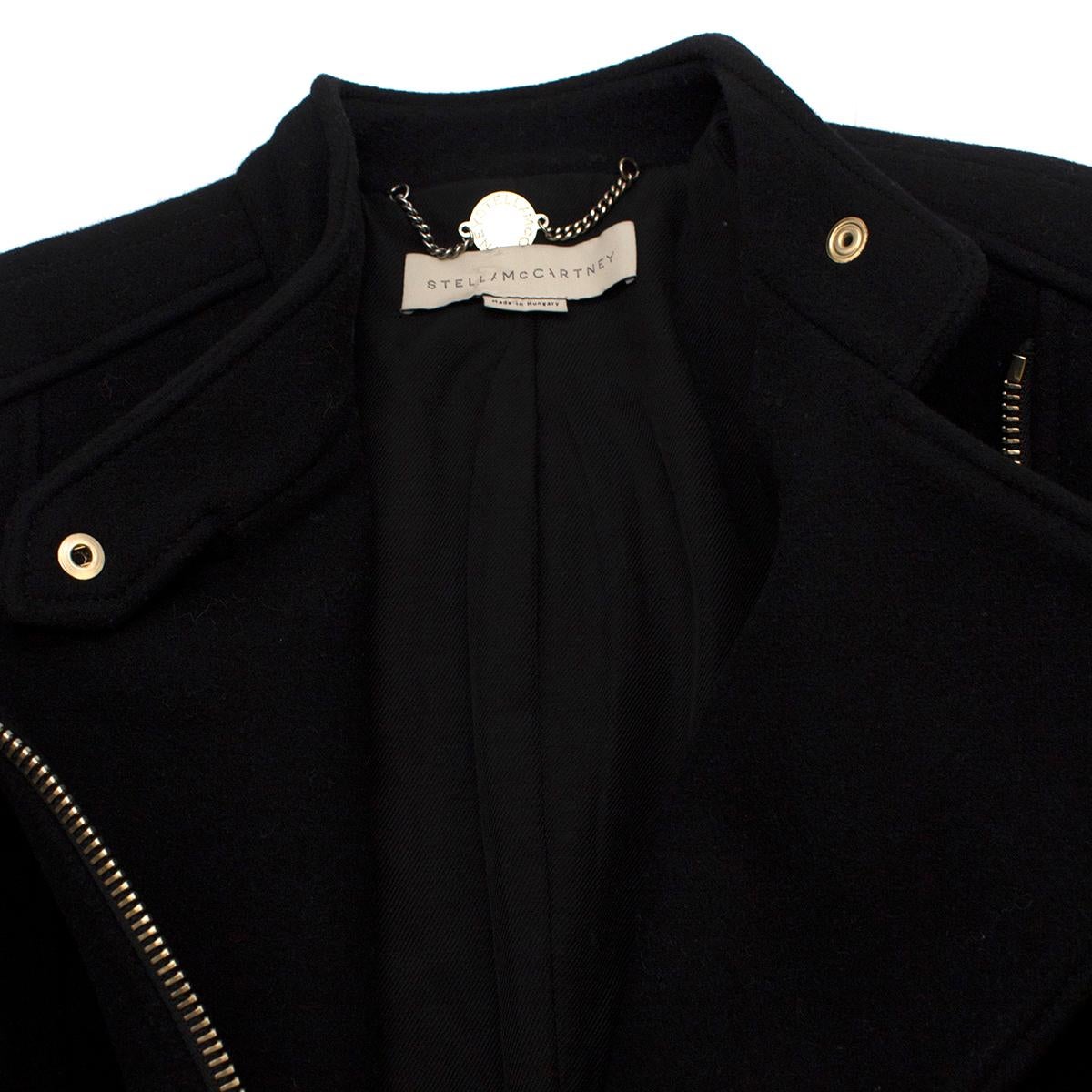Stella McCartney Black Wool-blend Asymmetric Jacket IT 40 In Excellent Condition For Sale In London, GB