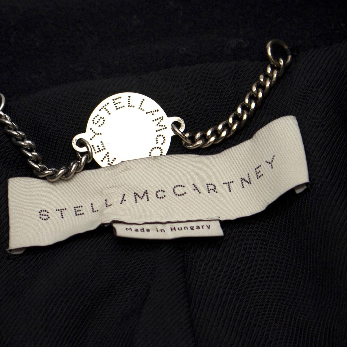 Women's Stella McCartney Black Wool-blend Asymmetric Jacket IT 40 For Sale