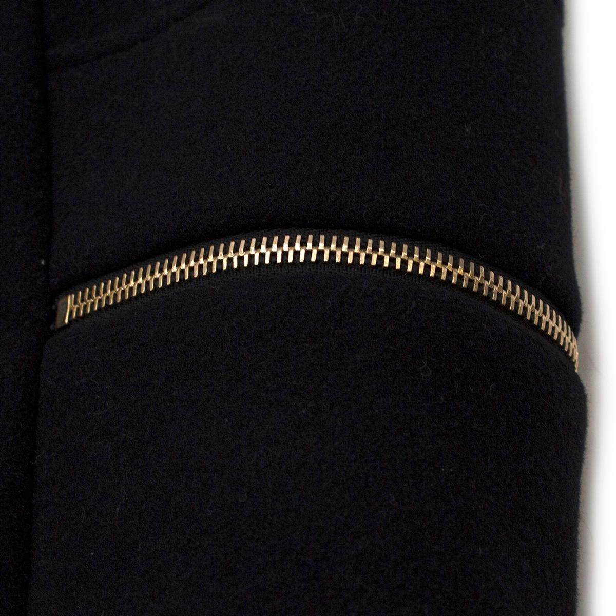 Stella McCartney Black Wool-blend Asymmetric Jacket IT 40 For Sale 1