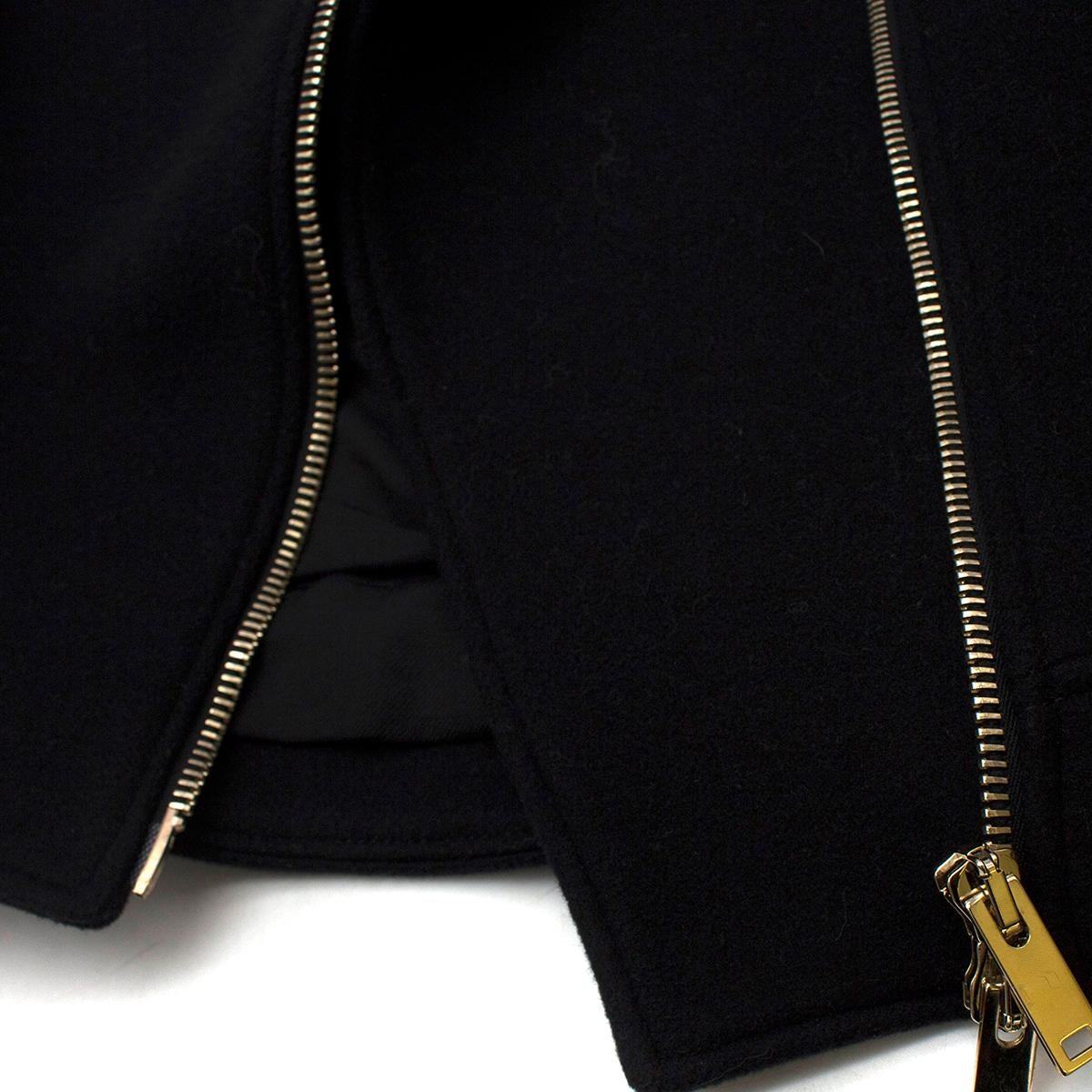 Stella McCartney Black Wool-blend Asymmetric Jacket IT 40 For Sale 2