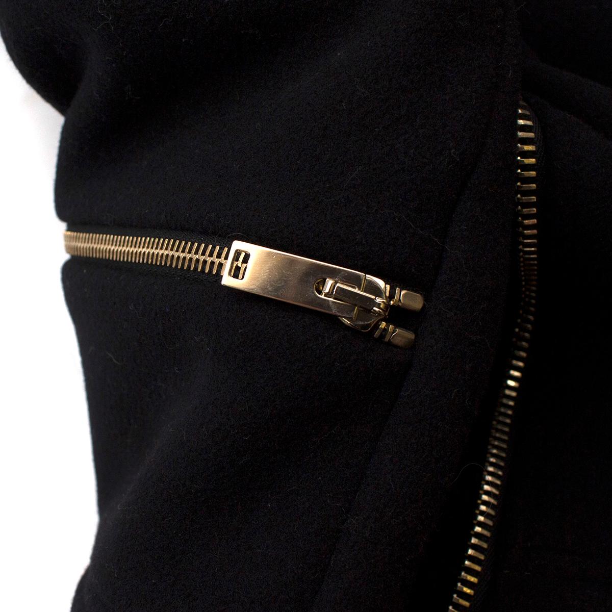 Stella McCartney Black Wool-blend Asymmetric Jacket IT 40 For Sale 4