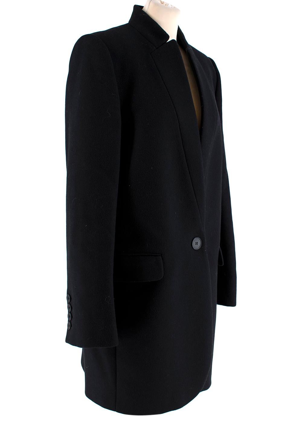 Stella McCartney Black Wool Blend Coat 44 In Excellent Condition In London, GB