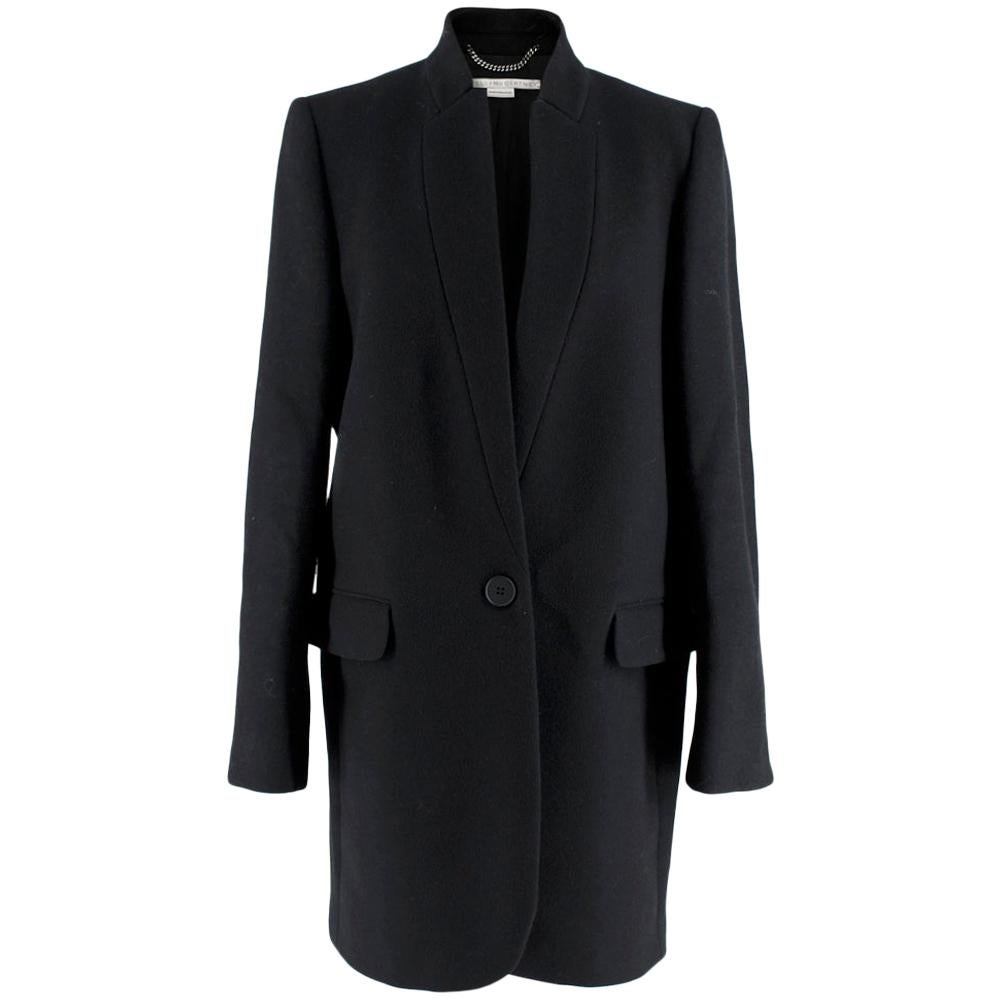 Stella McCartney Black Wool Blend Coat 44