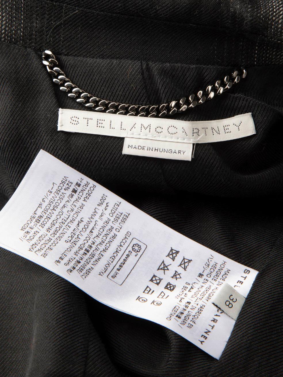 Stella McCartney Black Wool Chequered Blazer Size XS For Sale 1
