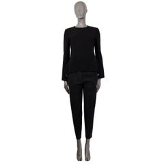 STELLA MCCARTNEY black wool FLARED Blouse Shirt 40 S