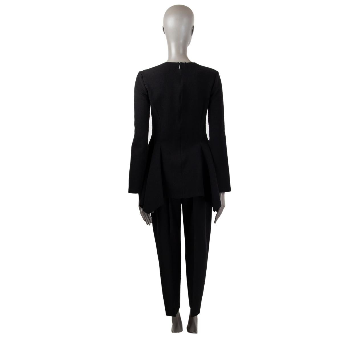 STELLA MCCARTNEY black wool FLARED Blouse Shirt 40 S In Excellent Condition For Sale In Zürich, CH