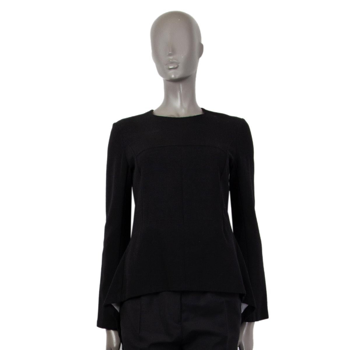 Women's STELLA MCCARTNEY black wool FLARED Blouse Shirt 40 S For Sale