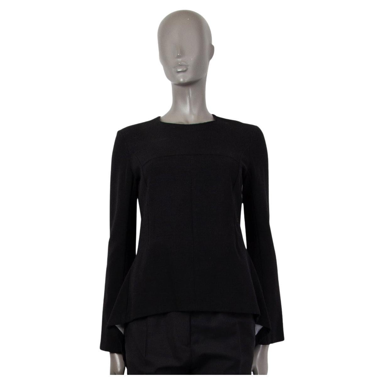 STELLA MCCARTNEY black wool FLARED Blouse Shirt 40 S For Sale