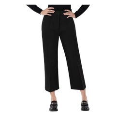 Stella McCartney Black Wool Flared Cropped Trousers Size M