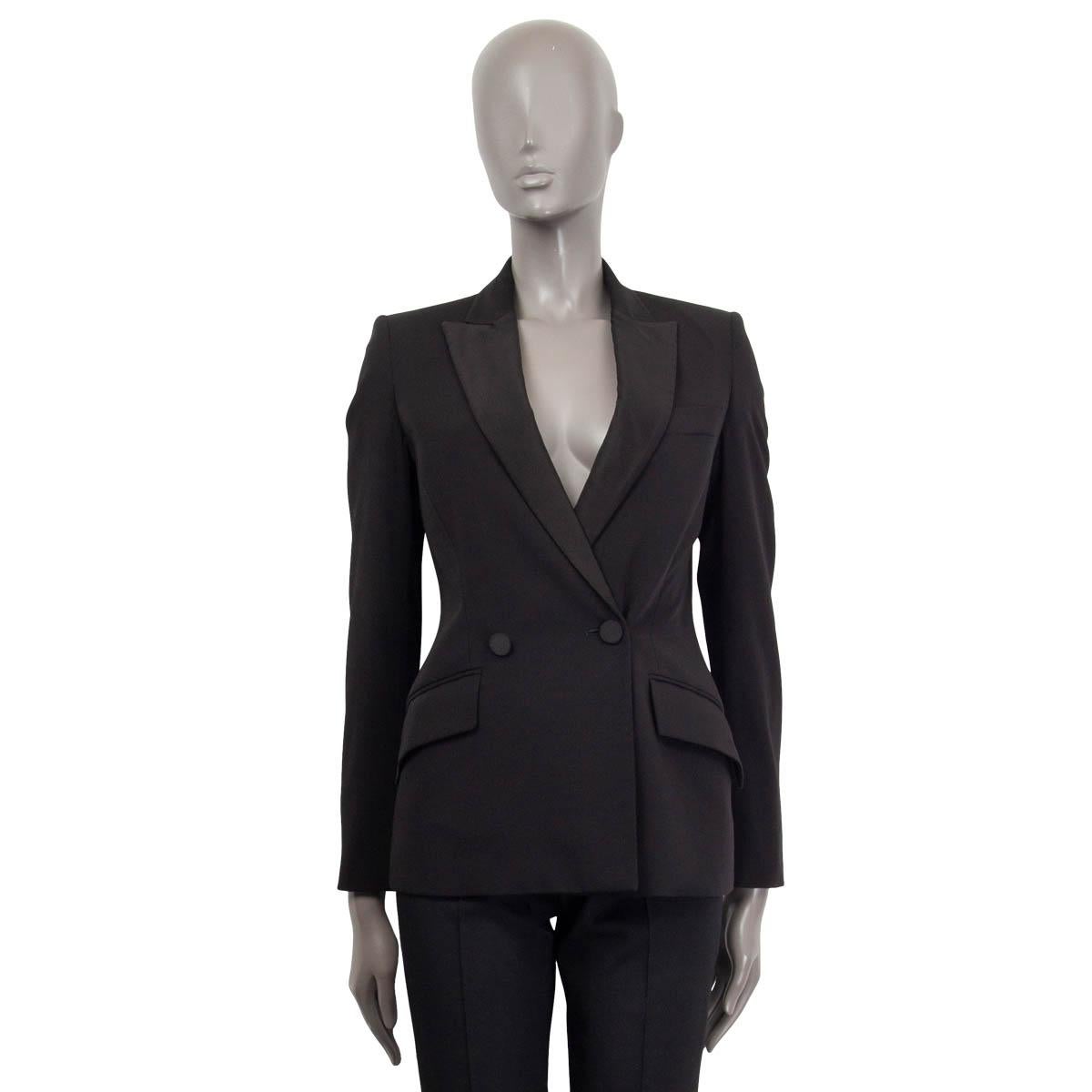 Noir Veste blazer STELLA MCCARTNEY en laine noire GROSGRAIN TUXEDO 38 XS en vente