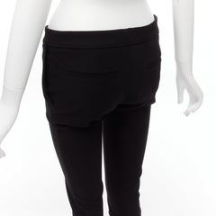STELLA MCCARTNEY black wool high waist back pocket cropped skinny pants IT36 XXS