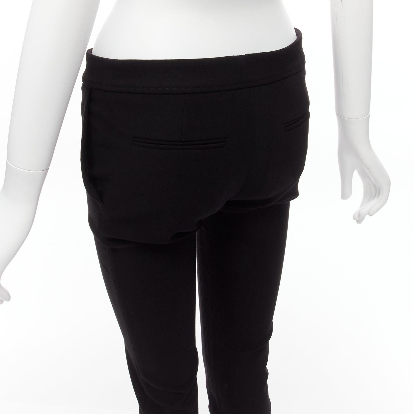STELLA MCCARTNEY black wool high waist back pocket cropped skinny pants IT36 XXS
Reference: SNKO/A00289
Brand: Stella McCartney
Material: Wool, Blend
Color: Black
Pattern: Solid
Closure: Zip Fly
Extra Details: Back pockets.
Made in:
