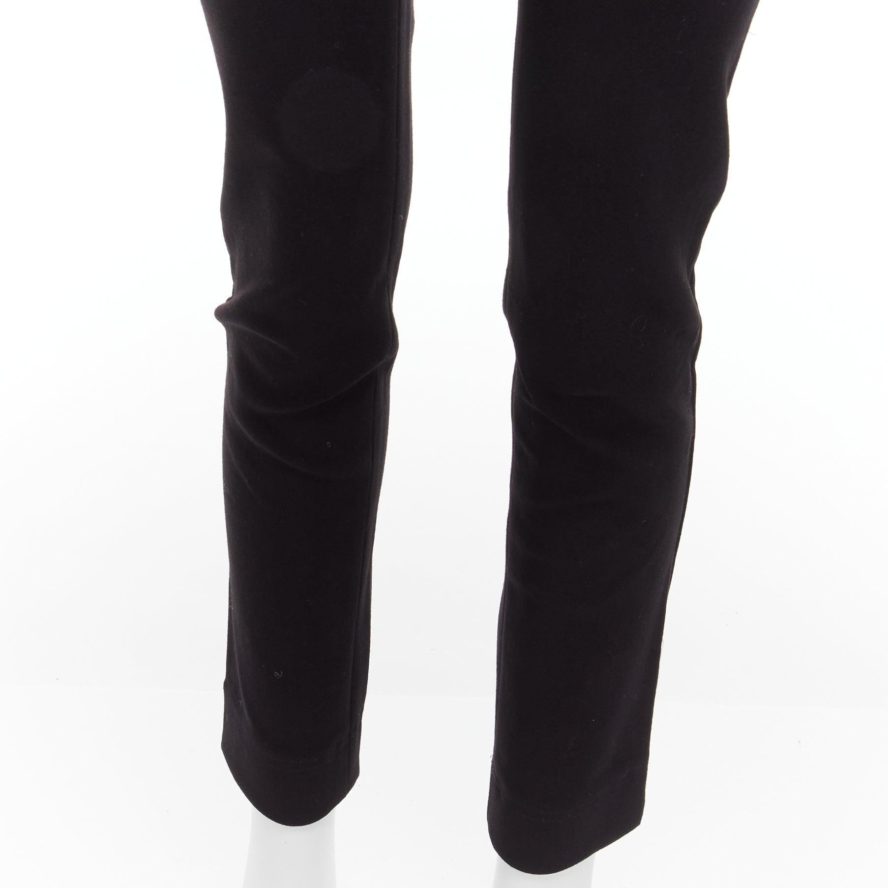 STELLA MCCARTNEY black wool high waist back pocket cropped skinny pants IT36 XXS For Sale 3
