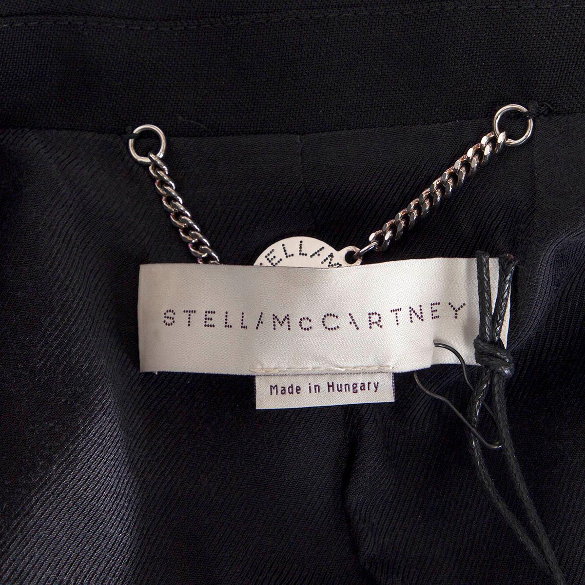 Black STELLA MCCARTNEY black wool LONGLINE FITTED Blazer Jacket 38 XS For Sale