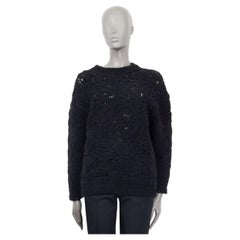STELLA MCCARTNEY black wool OVERSIZED CHUNKY KNIT Sweater 38 XS