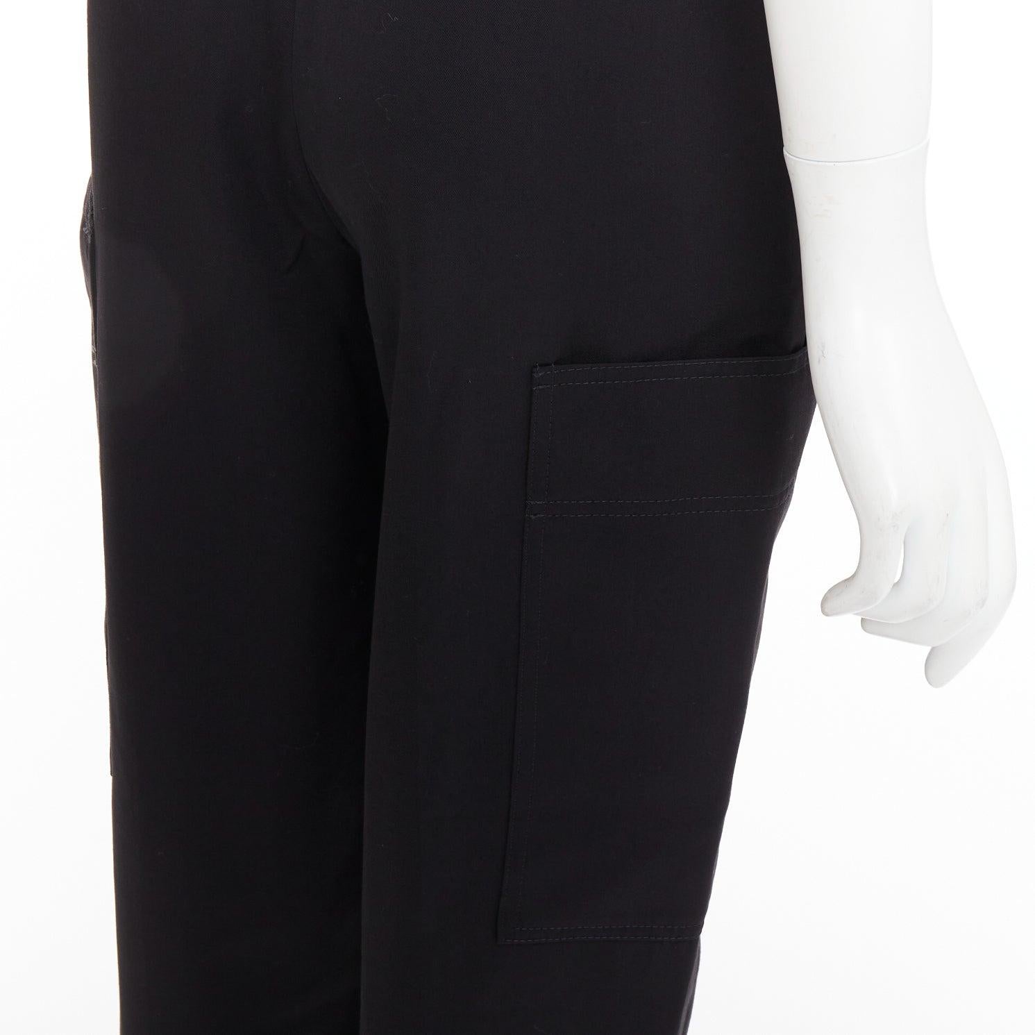 Stella McCartney pantalon fuselé en sergé de laine noir avec fermeture éclair argentée IT36 XXS en vente 2