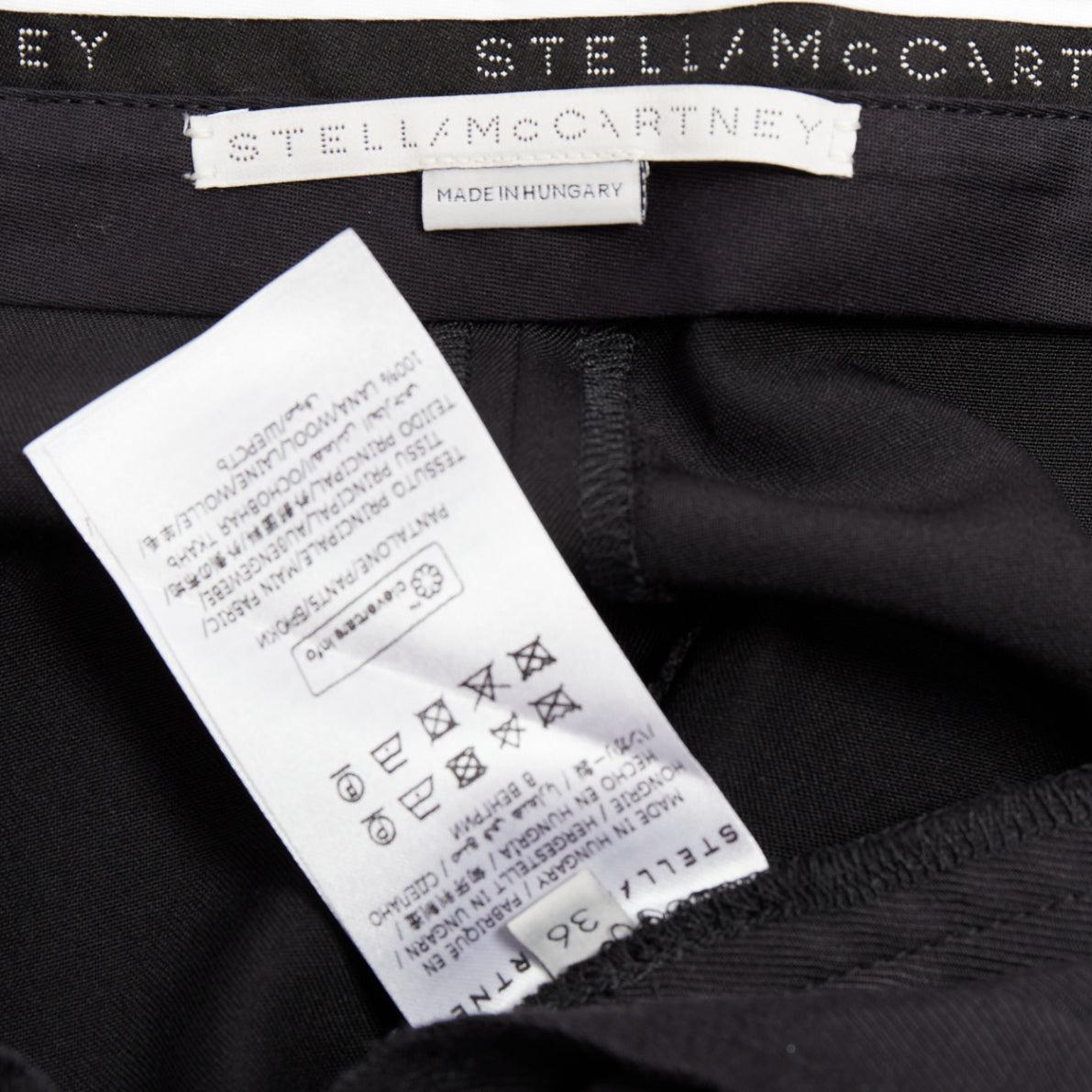 Stella McCartney pantalon fuselé en sergé de laine noir avec fermeture éclair argentée IT36 XXS en vente 3