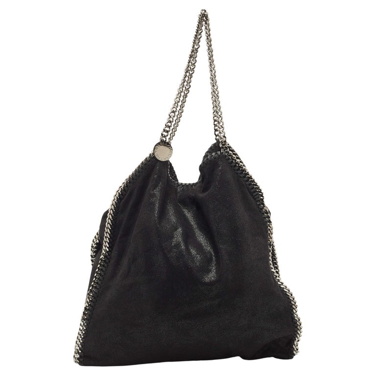 Stella McCartney Black Woven Faux Suede Large Falabella Tote For Sale at  1stDibs