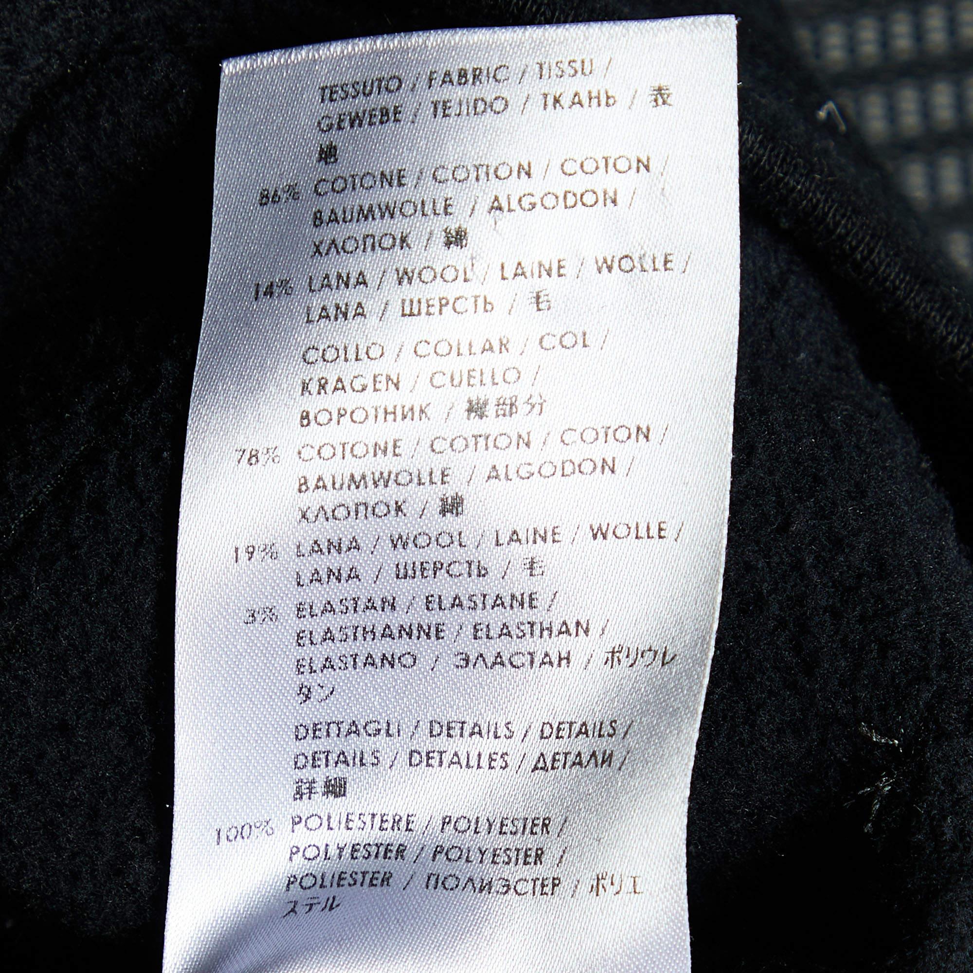 Stella McCartney Black Zipper Squiggle Cotton Knit Sweatshirt XS For Sale 1