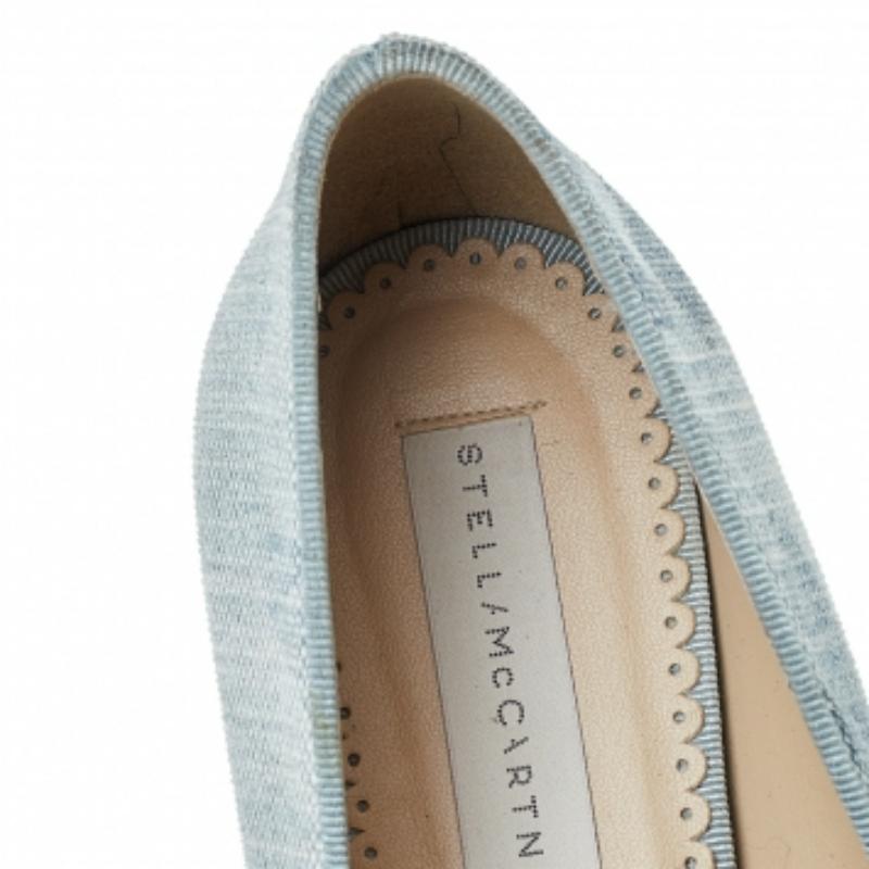 Stella McCartney Blue Camo Print Canvas Smoking Slippers Size 38 2