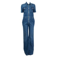 STELLA MCCARTNEY blue cotton DENIM Short Sleeve Jumpsuit S