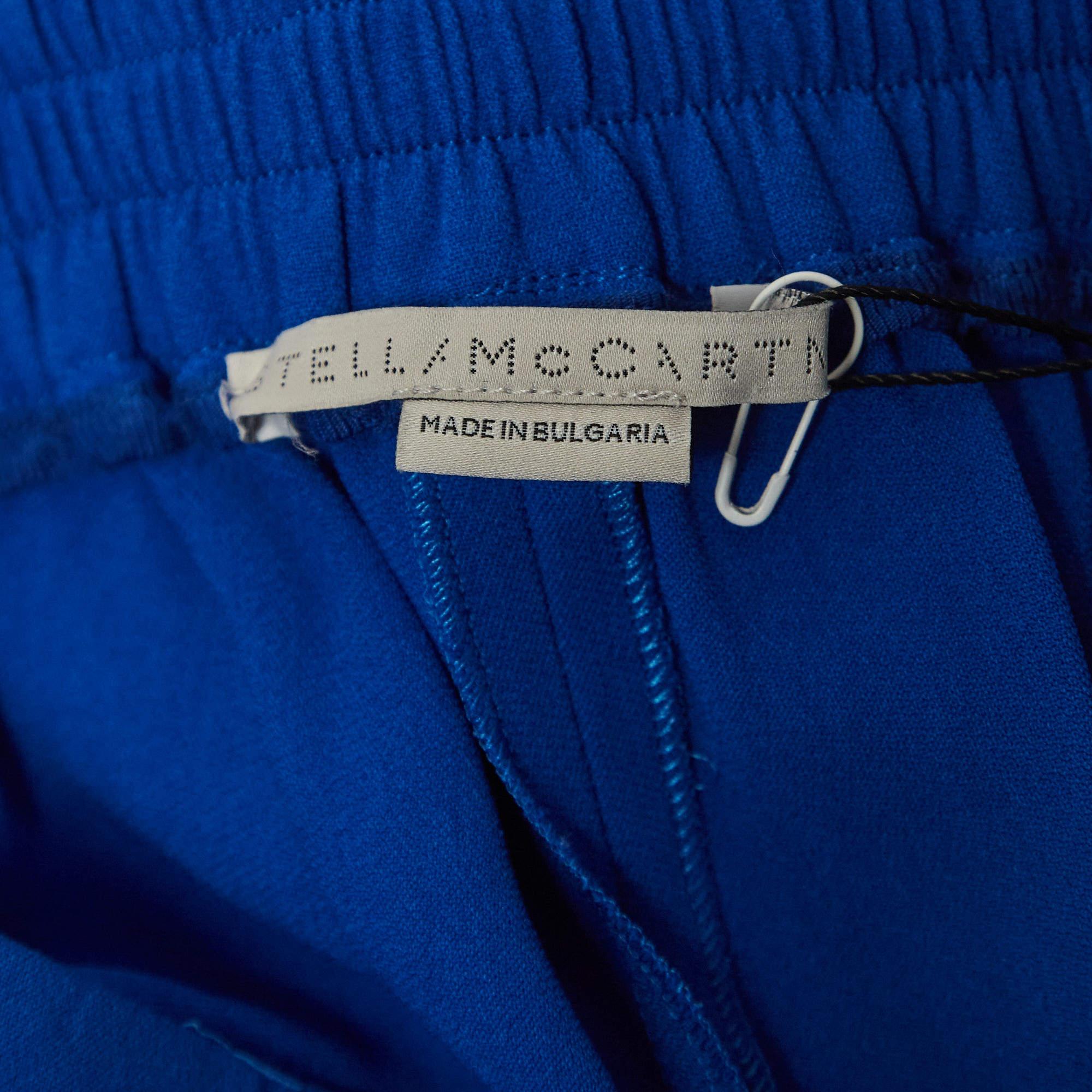 Women's Stella McCartney Blue Crepe Julia Cuffed Trousers XS For Sale