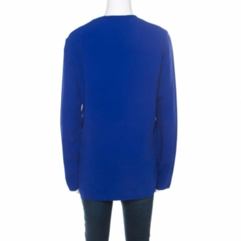 Chemisier Stella McCartney Arlesa bleu en crêpe avec fermeture éclair S en vente 1