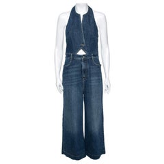 Stella McCartney - Combinaison à col bénitier en jean bleu M