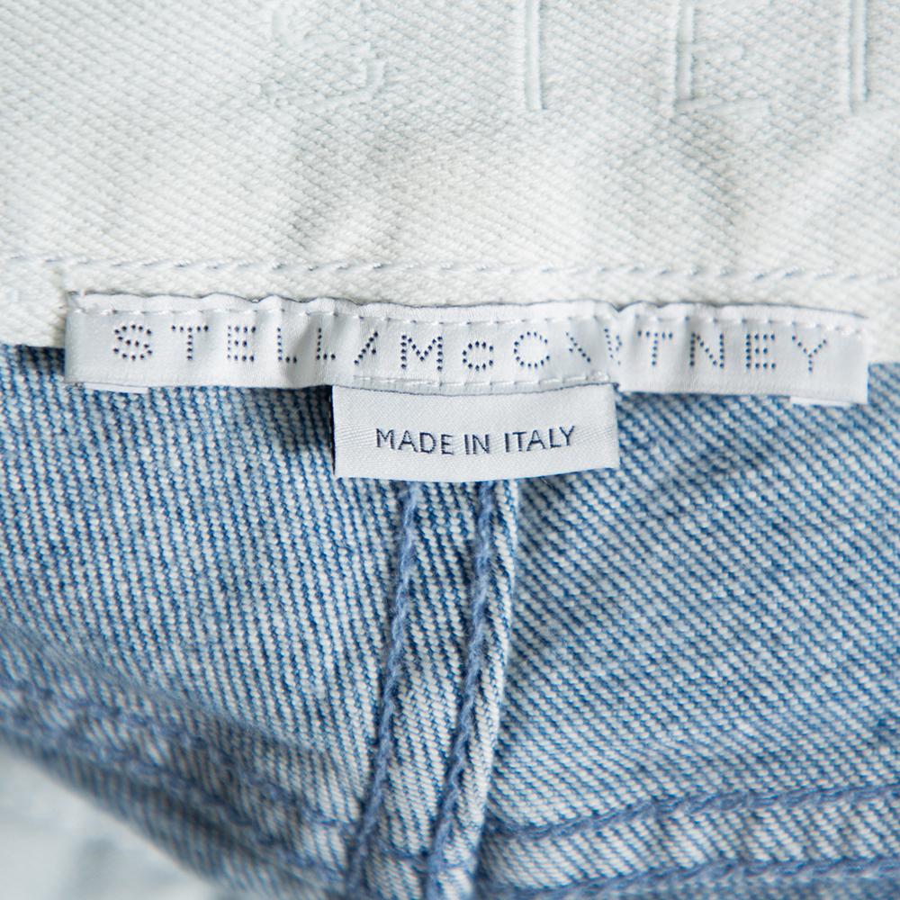 Women's Stella McCartney Blue Denim Palm Embroidered Flared Jeans M