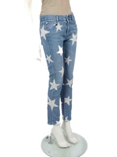Stella McCartney Blue Denim Star Print Jeans Size S