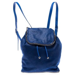 Stella McCartney Blue Faux Leather Falabella Shaggy Backpack
