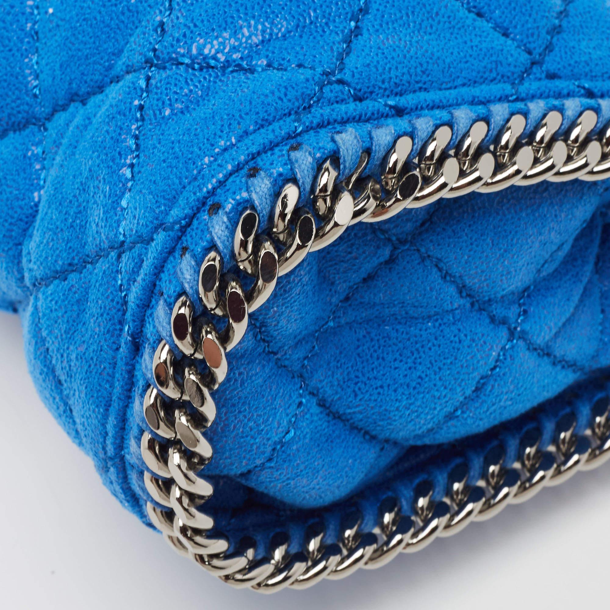 Stella McCartney Blue Faux Leather Mini Falabella Crossbody Bag 8